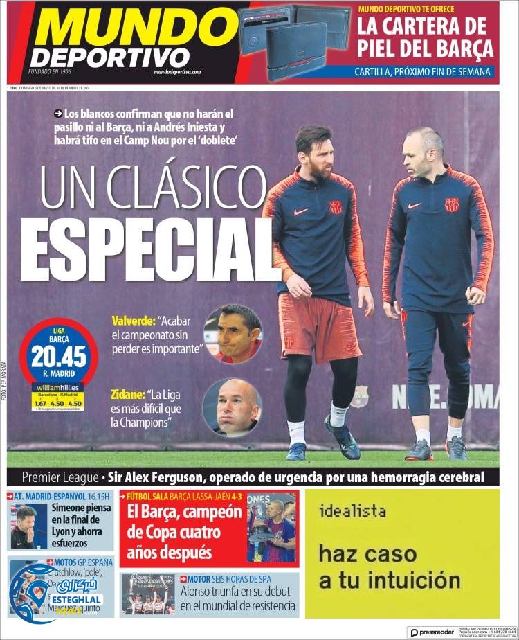 روزنامه موندو دپورتیوو یکشنبه 16 اردیبهشت 1397