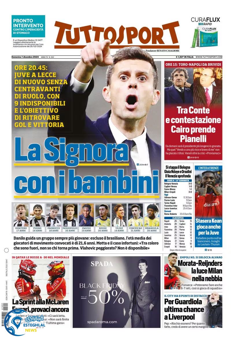 روزنامه ورزشی توتو اسپورت یکشنبه 11 آذر 1403 