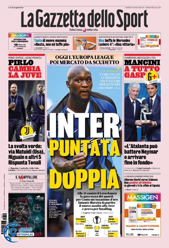 روزنامه ورزشی گاتزتا دلو اسپورت دوشنبه 20 مرداد 1399