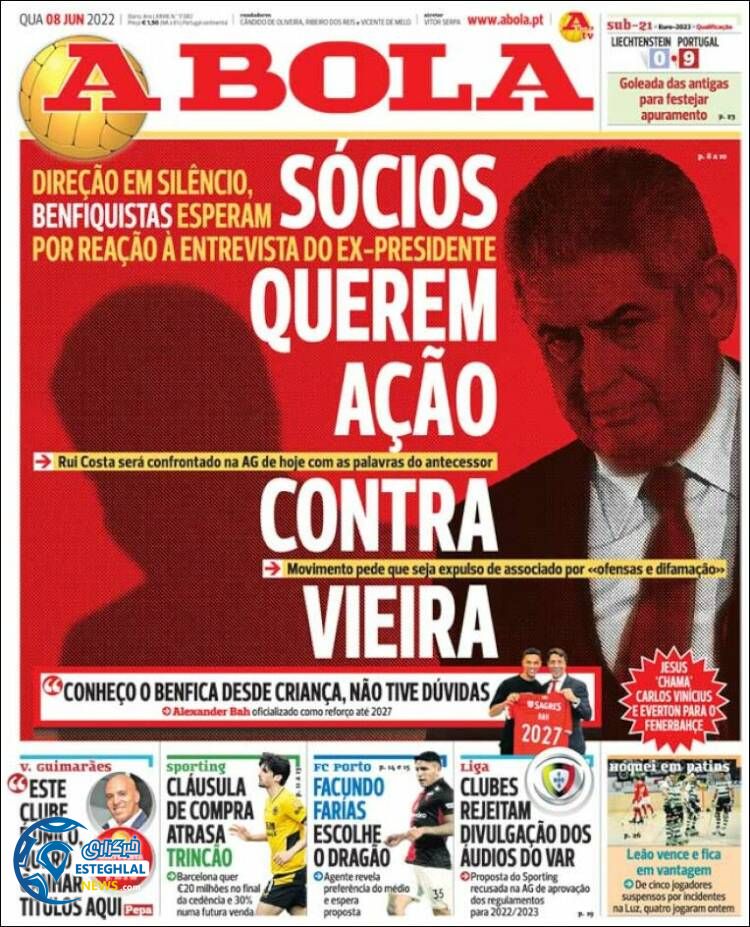 روزنامه ورزشی آبولا چهارشنبه 18 خرداد 1401