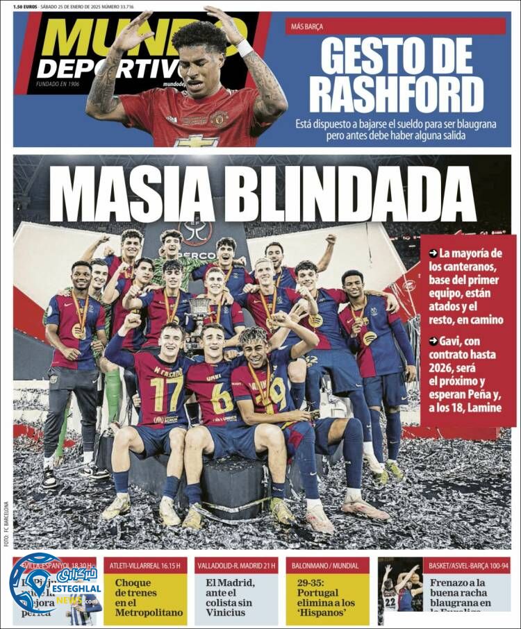 روزنامه ورزشی  موندو دپورتیوو شنبه 6 بهمن 1403  