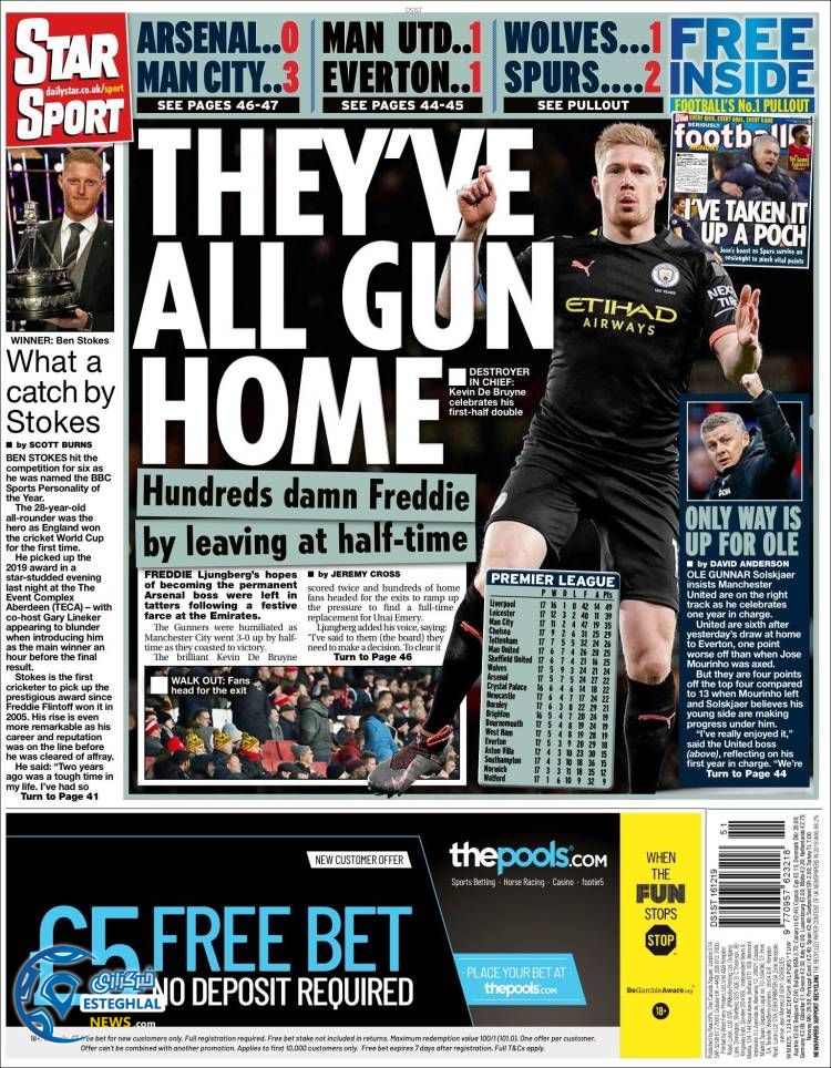 روزنامه ورزشی استار اسپورت دوشنبه 25 آذر 1398