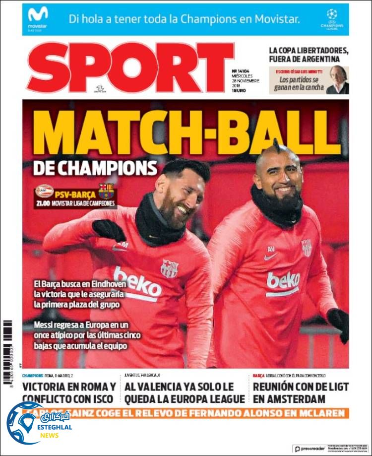 روزنامه ورزشی اسپورت چهارشنبه 7 آذر 1397