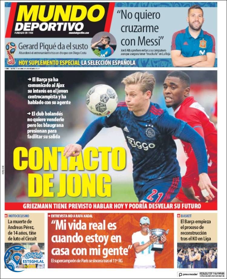 روزنامه ورزشی موندو دپورتیوو سه شنبه 22 خرداد 1397