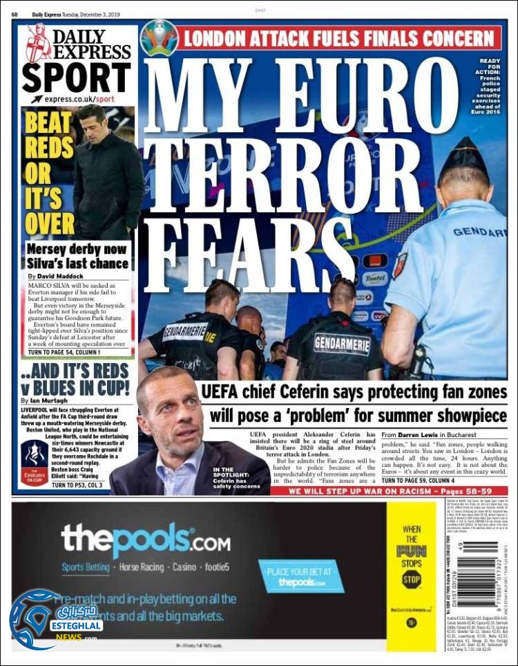 روزنامه ورزشی اکسپرس اسپورت سه شنبه 12 آذر 1398