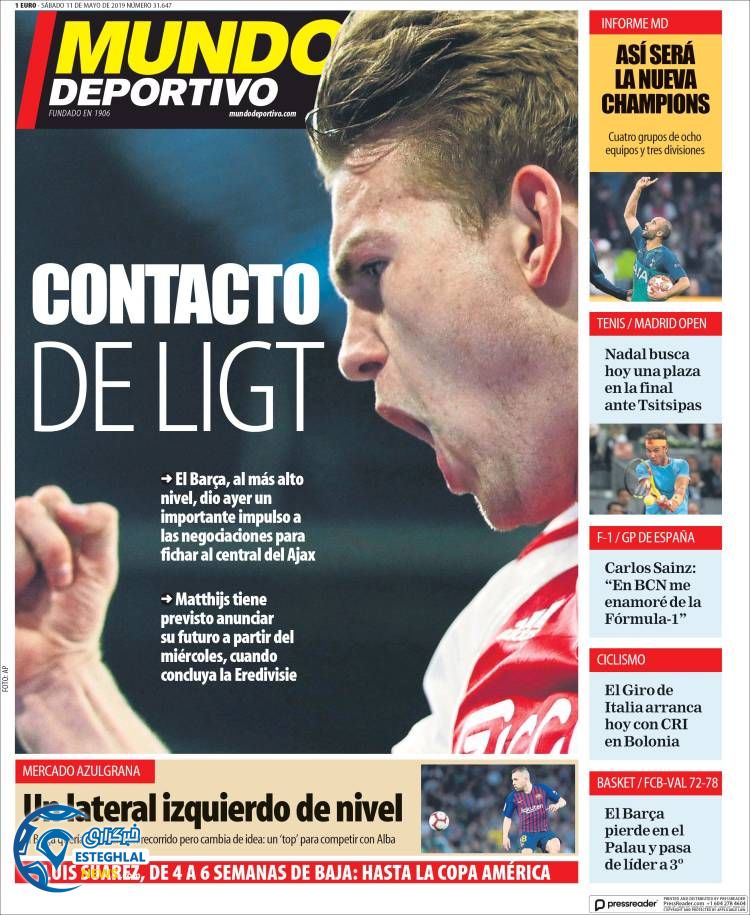 روزنامه ورزشی موندو دپورتیوو شنبه 21 اردیبهشت 1398