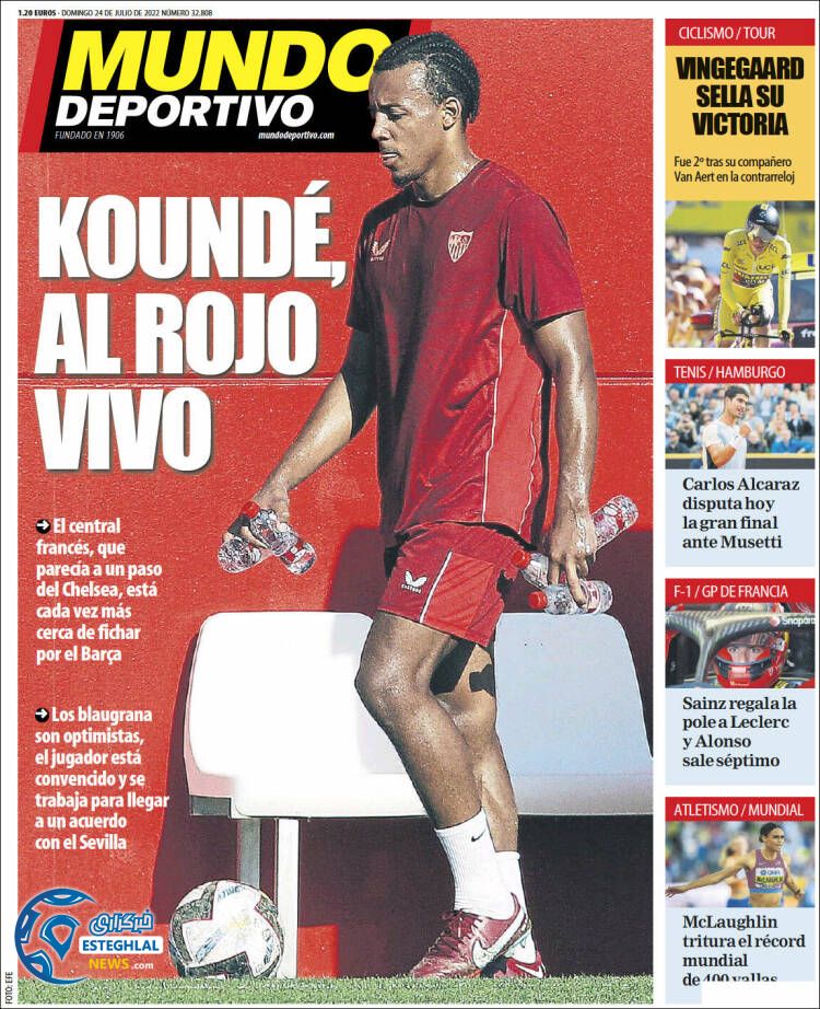 روزنامه ورزشی موندو دپورتیوو یکشنبه 2 مرداد 1401
