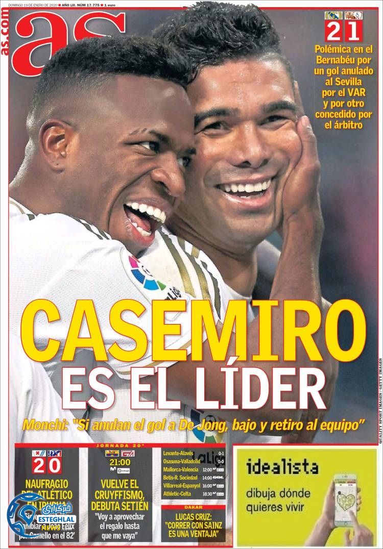 روزنامه ورزشی آاس یکشنبه 29 دی 1398