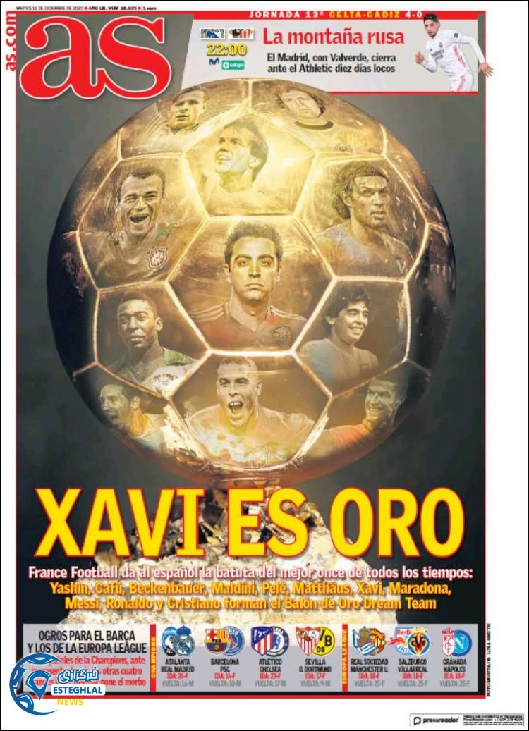 روزنامه ورزشی آاس سه شنبه 25 آذر 1399