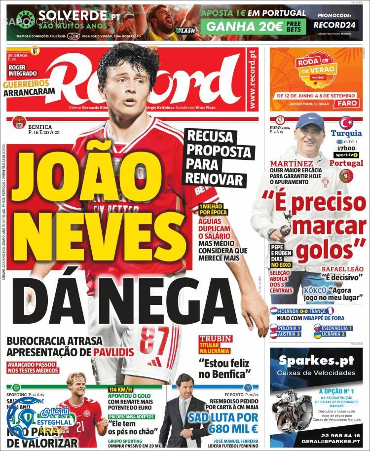 روزنامه ورزشی رکورد شنبه 2 تیر 1403 