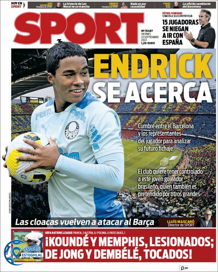 روزنامه ورزشی اسپورت جمعه 1 مهر 1401