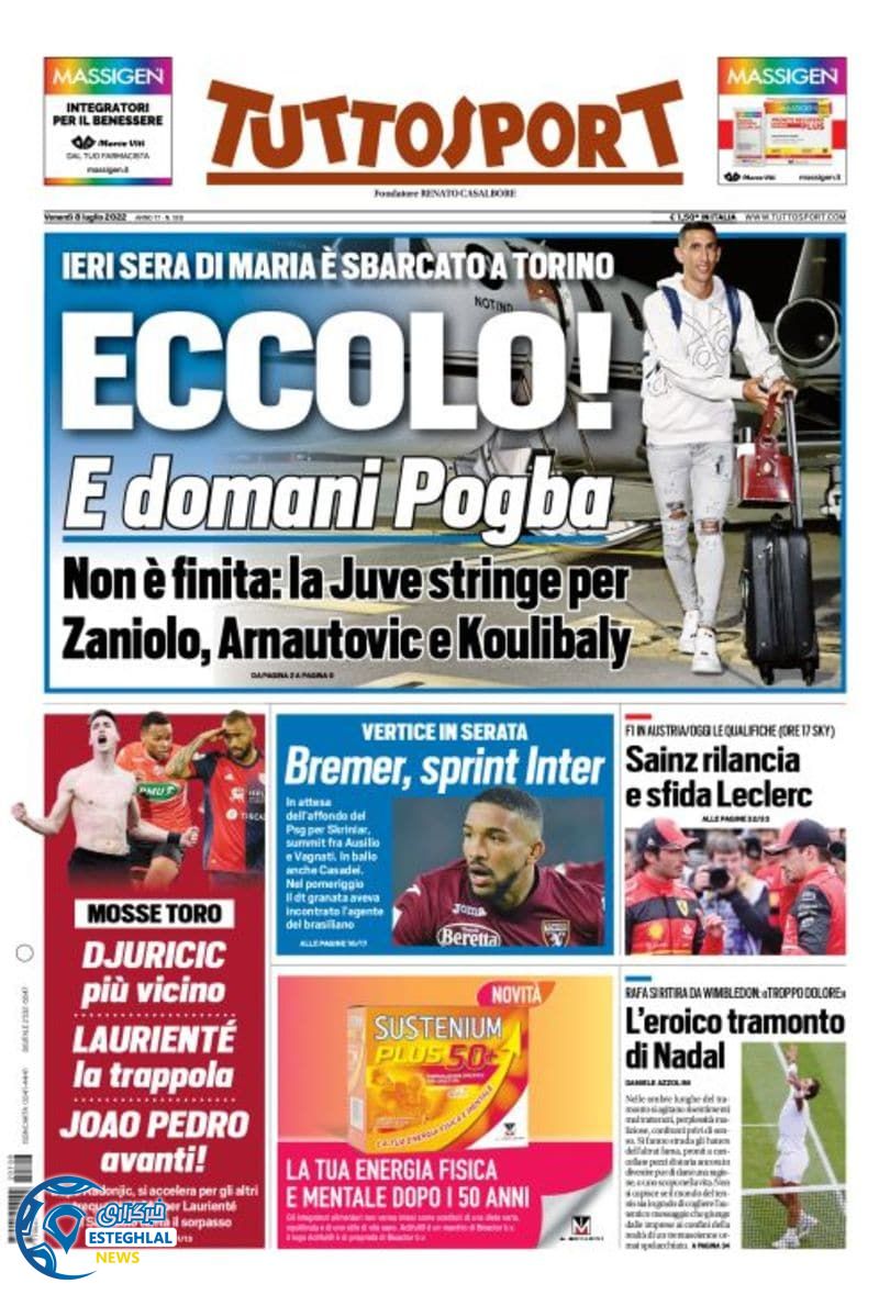 روزنامه ورزشی توتو اسپورت جمعه 17 تیر 1401