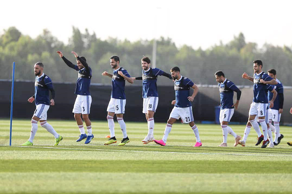 تمرین تیم ملی فوتبال در امارات