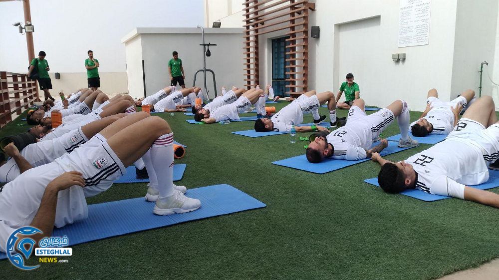 تمرین صبحگاهی تیم ملی فوتبال در امارات