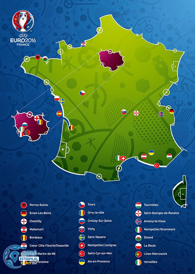 EURO2016 Map Flags Verticale